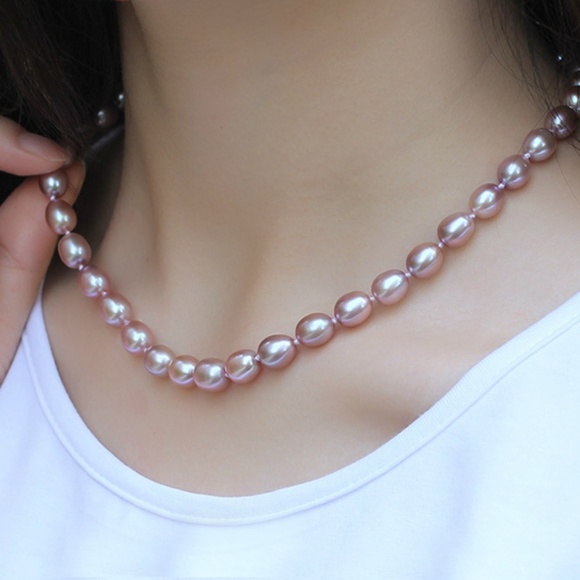 REAL 17" 9mm Lavender Pearl Necklace - Picture 8 of 8